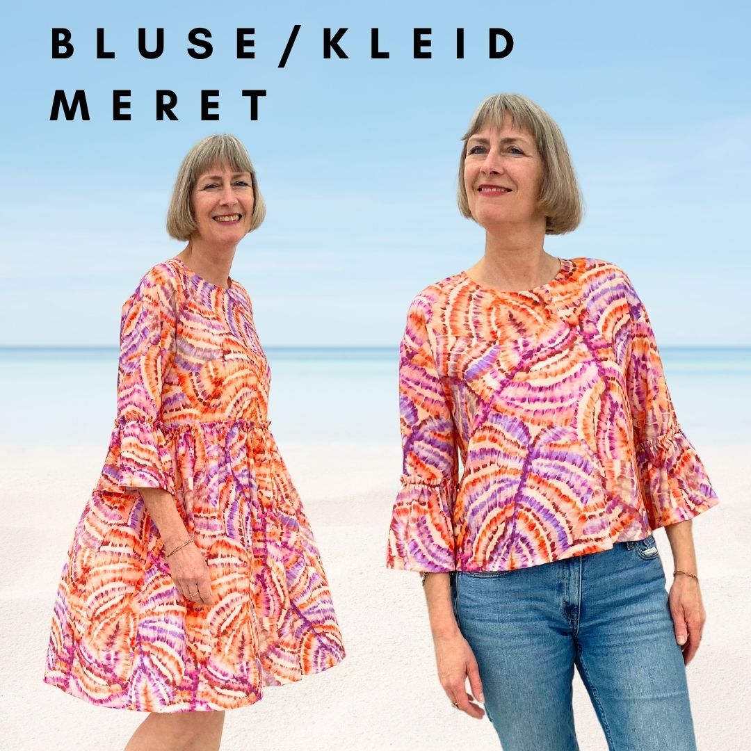 Bluse Meret - Schnittmuster mit Patternhack zum Sommerkleid
